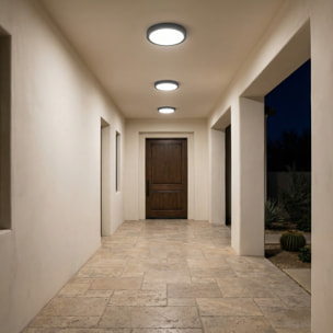 LEDS C4 Plafon Ip66 Basic E27 15W Gris Urbano