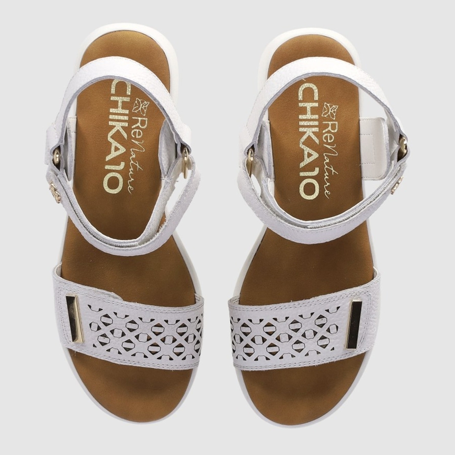 Sandalias de Piel - Blanco - Tacón: 3 cm