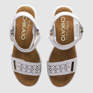 Sandalias de Piel - Blanco - Tacón: 3 cm