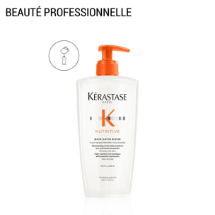 Kérastase Nutritive Bain Satin Riche  - Shampoing riche haute nutrition Rechargeable - cheveux très secs moyens à épais