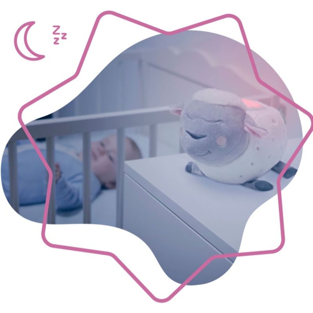Veilleuse BADABULLE projection peluche mouton