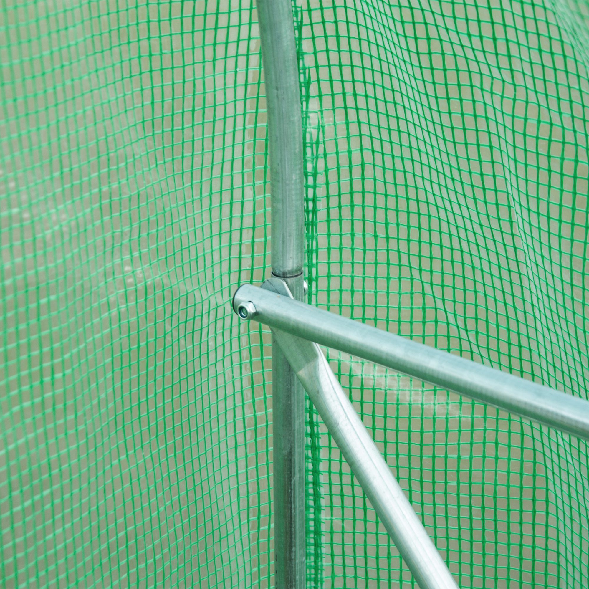 Serre de jardin tunnel surface sol 6 m² 3L x 2l x 2H m châssis tubulaire renforcé porte zippée 6 fenêtres enroulables vert