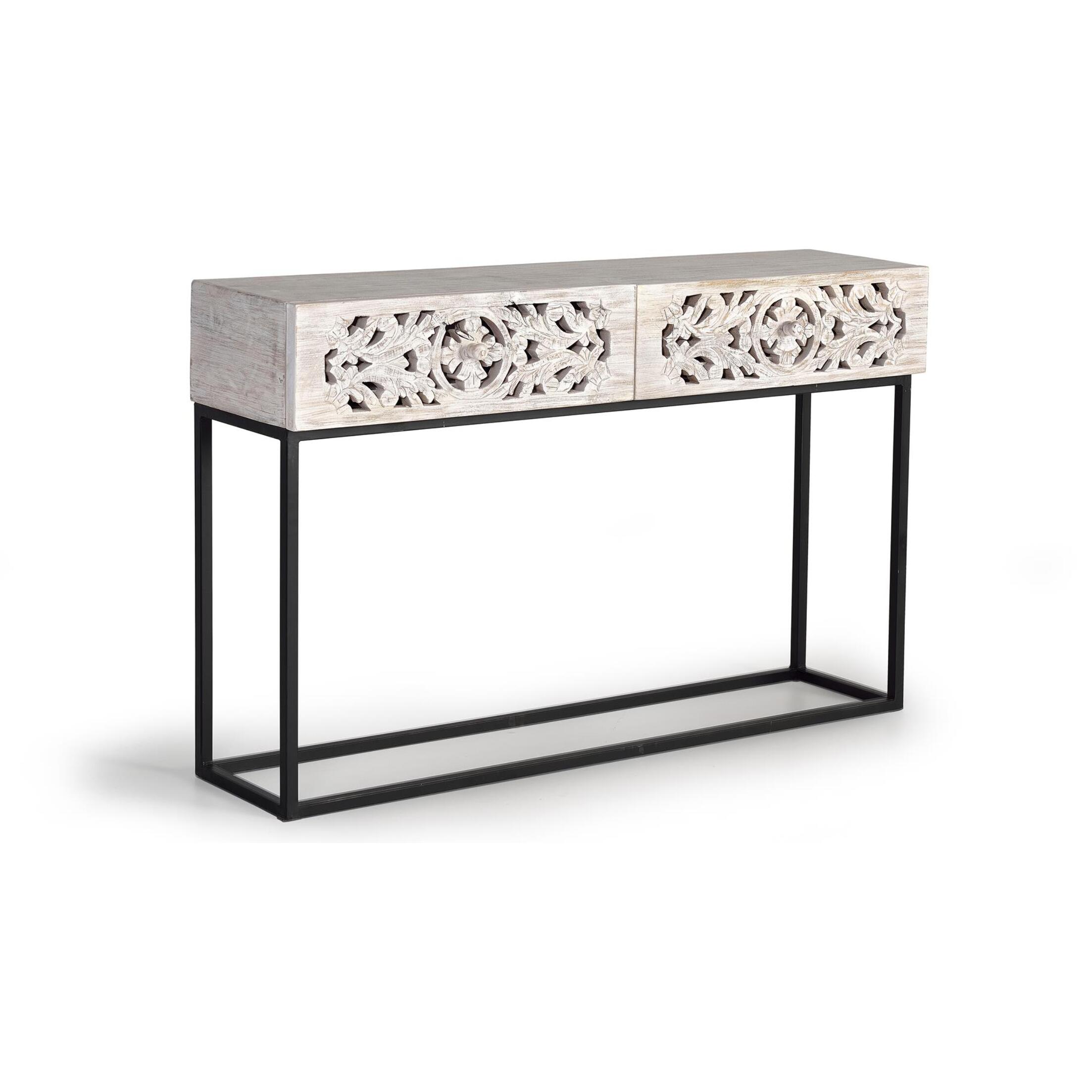 Consola - madera de mango y metal - 77x120x30cm