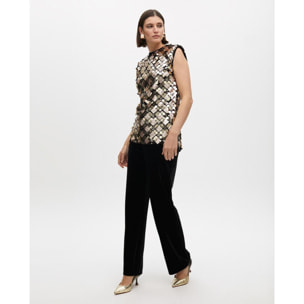Top corto con paillettes