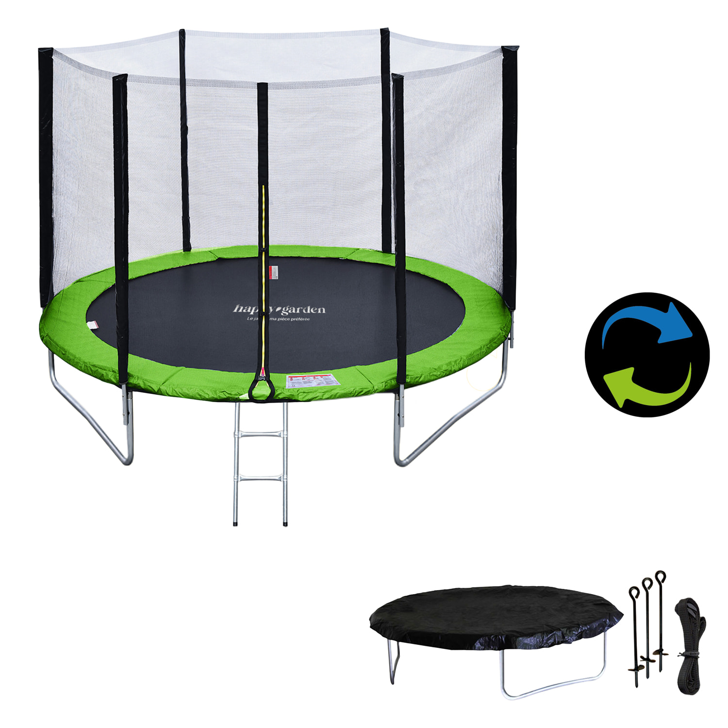 Trampoline réversible avec accessoires -