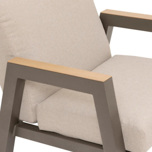 Fauteuil de jardin "Axiome" praline en aluminium traité en epoxy