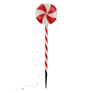 Décoration extérieure sucre d'orge lumineux 20 LED H.70cm