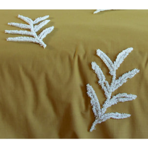 Parure housse de couette coton beige