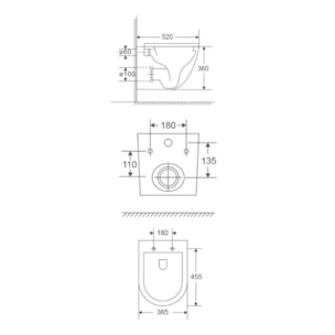 Pack WC bâti ECO 2L Swiss Aqua Technologies + WC suspendu Swiss Aqua Technologies + plaque blanc/chrome (STEST67WR04-IN)