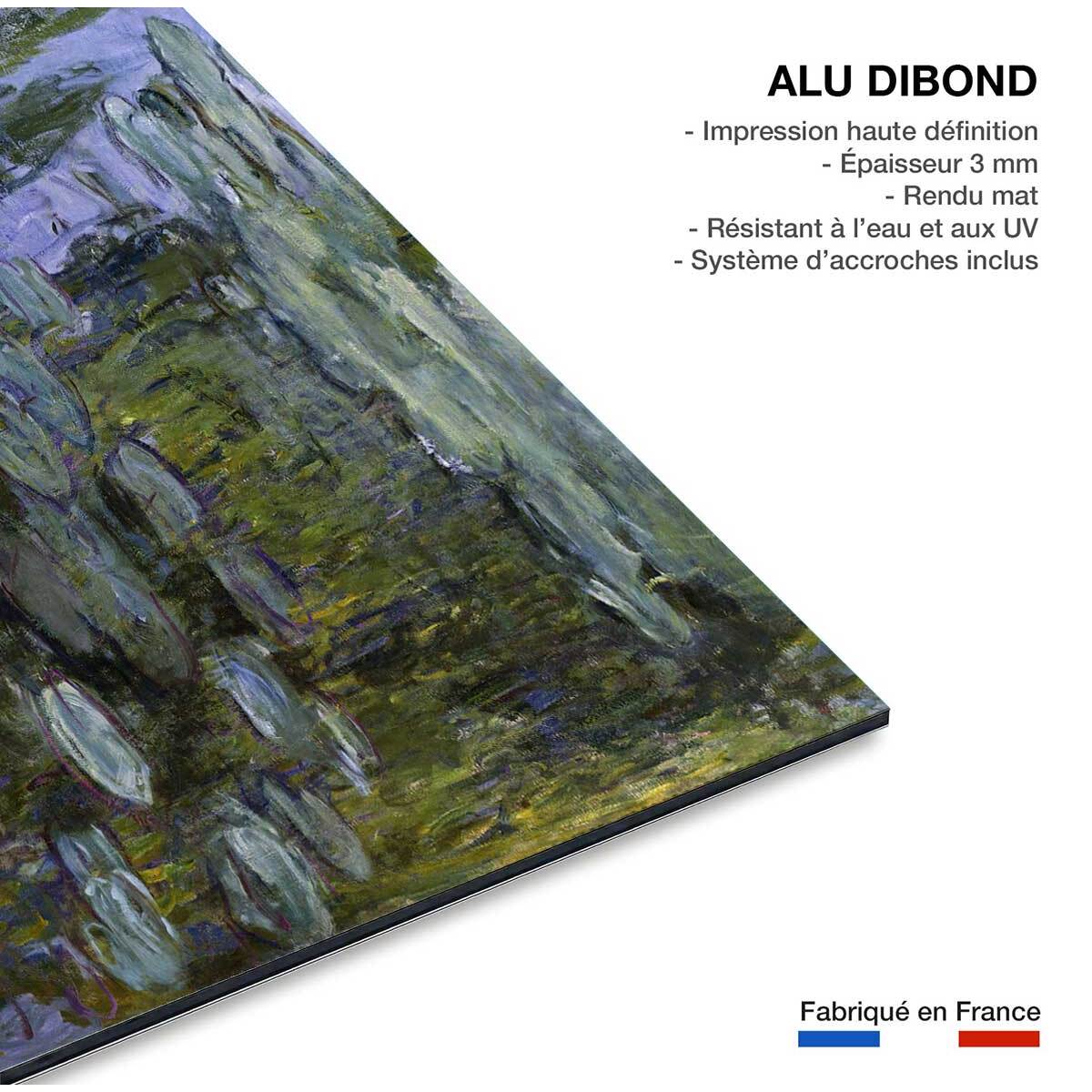 Tableau célèbre Les Nymphéas de Claude Monet Tableau alu Dibond