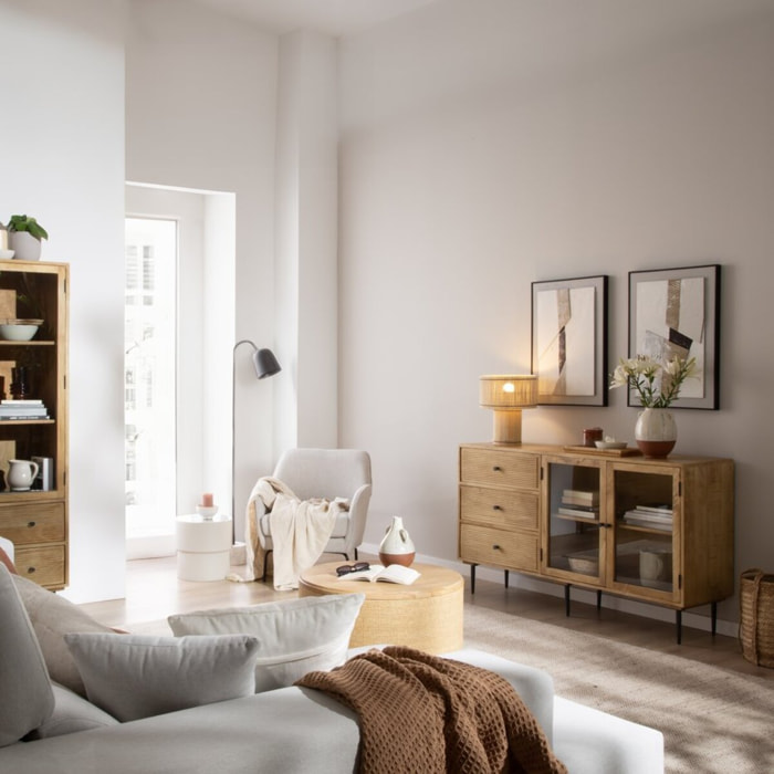 Buffet Boreal -bois massif de manguier-couleur bahamas naturelles 150 x 85 x 40 cm