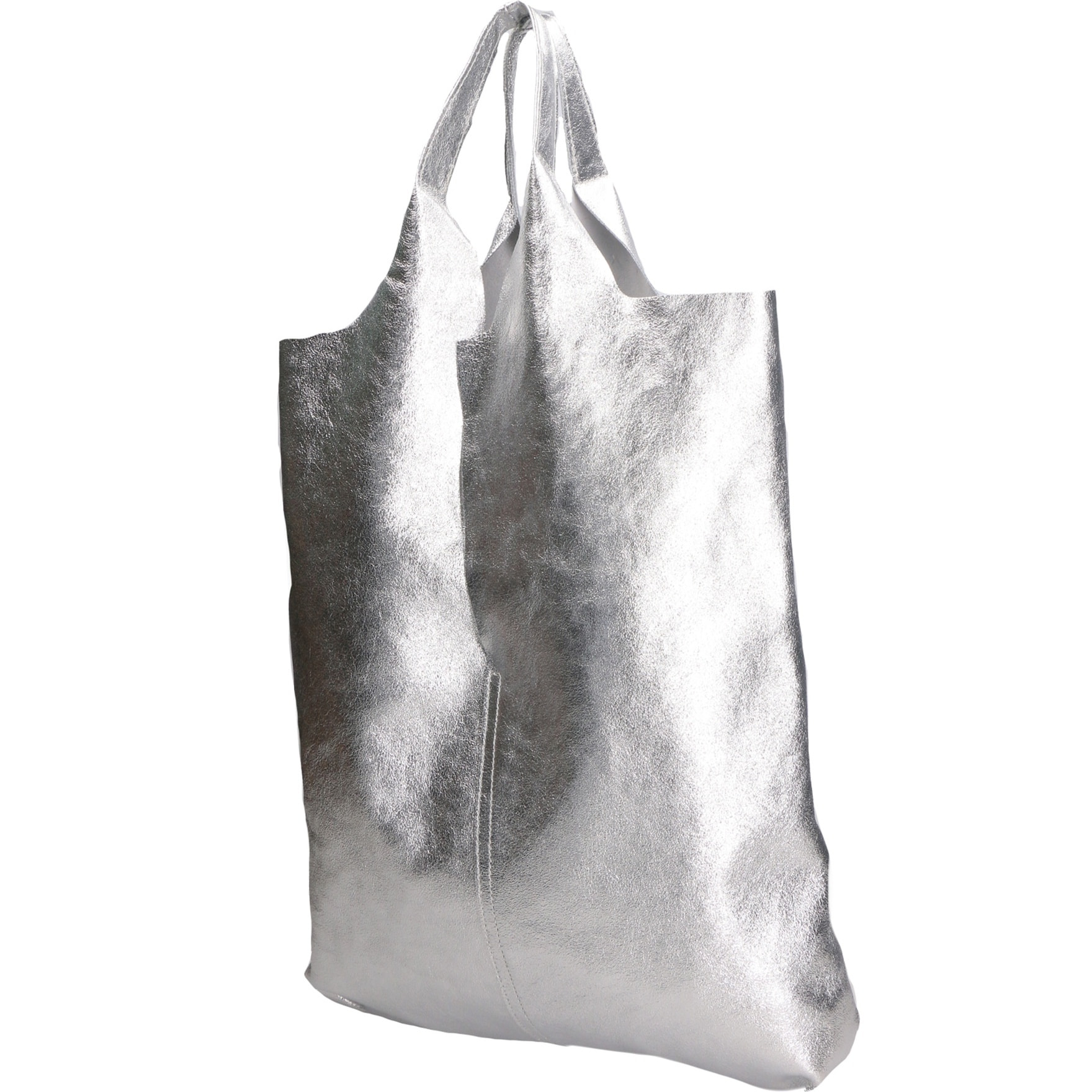 Borsa a spalla da donna - Modello Argenta - Pelle laminata - 44.0 x 38.0 x 3.0 cm