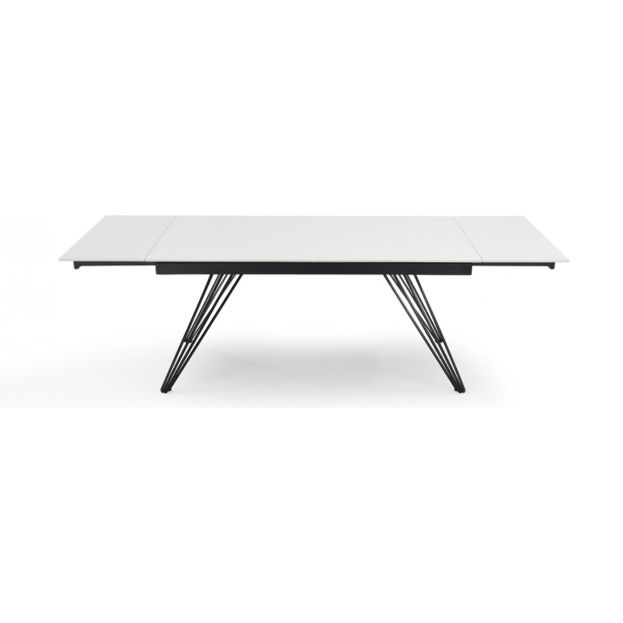 Table extensible en céramique blanc pure L160/240cm - piètement au choix - UNIK