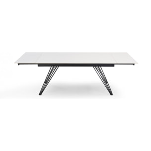 Table extensible en céramique blanc pure L160/240cm - piètement au choix - UNIK