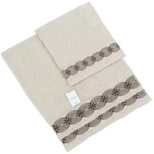 SET ASCIUGAMANI COTTON MANIA - CHAIN - BEIGE CHIARO