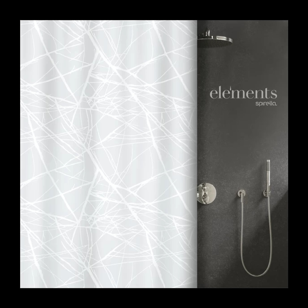 Rideau de douche Polyester FORES Blanc Elements by Spirella