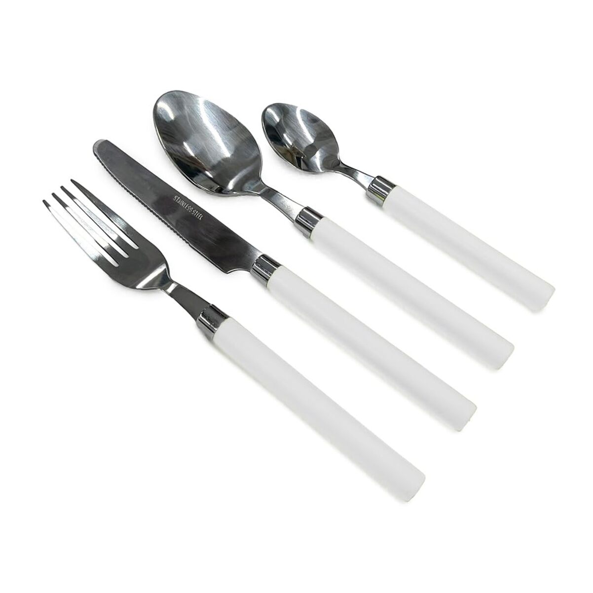 Set 24 Posate in Acciaio Inox 18/10, lavabile in lavastoviglie, design materico, Intrecci