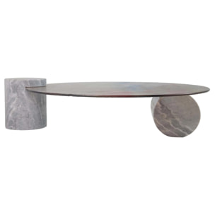 Mesita Centro Marmol Inoxidable Tucson 100x100x47 Cm