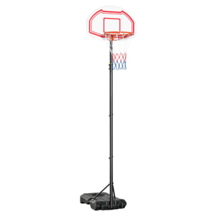 Canasta de Baloncesto para Exterior con Altura Ajustable 258-314 cm Aro de Baloncesto con Ruedas y Base Rellenable para Adolescentes y Adultos Negro y Rojo