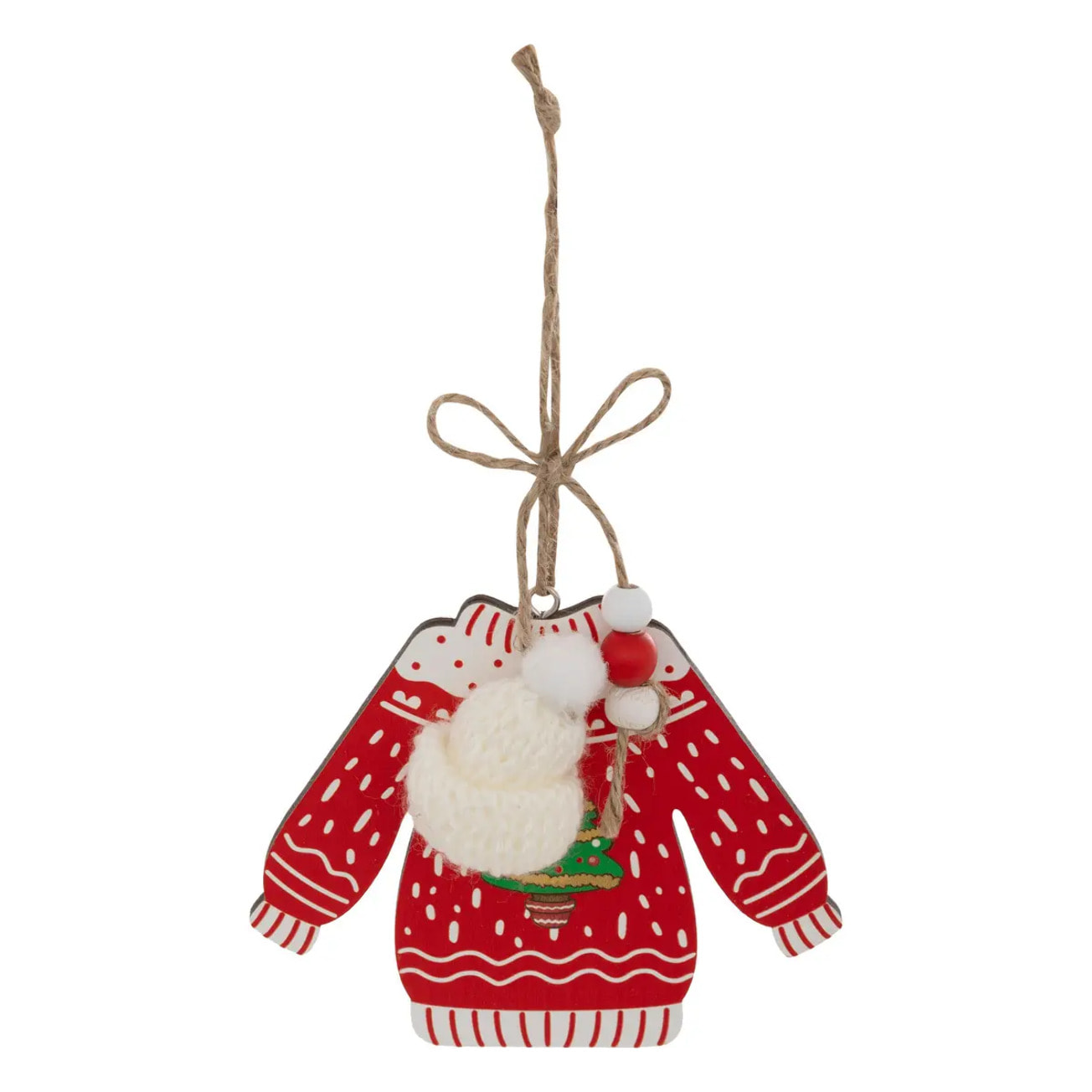 Lot de 2 sujets pull de Noël bois H.12cm