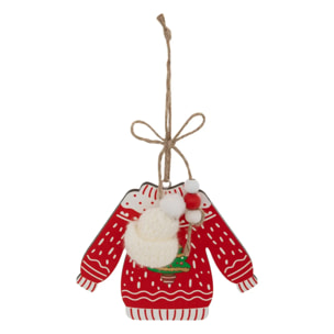 Lot de 2 sujets pull de Noël bois H.12cm
