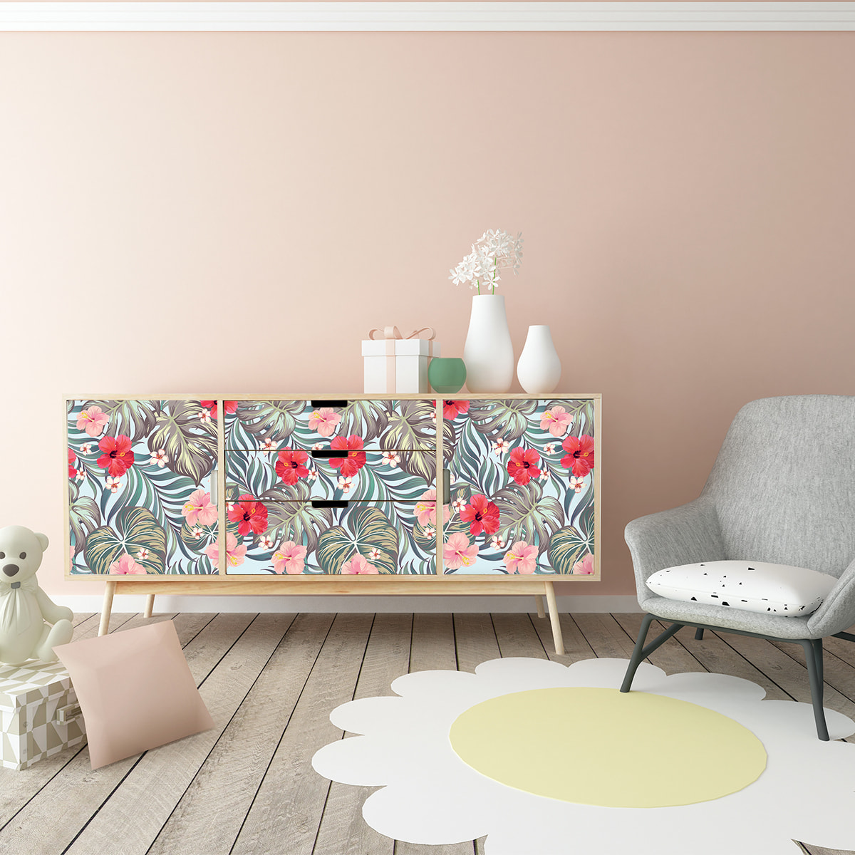 Sticker meuble tropical shiny 40 x 60 cm