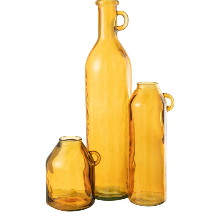 J-Line vase Bouteille Cylindre - verre - ocre - 75 cm de hauteur