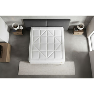 Ensemble Matelas Vingt-Huit - 28cm - Ressorts ensachés et mémoire de forme - Soutien point par point - Sommier Tapissier Blanc