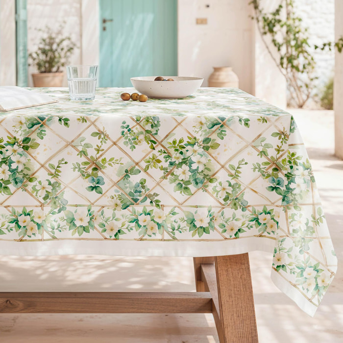 Mantel antimanchas HIEDRA VERDE - 100% algodón