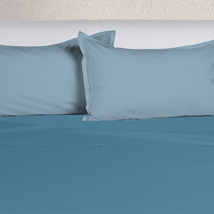 UNO CASA DESIGN Completo Letto Bice 25 Bicolor in Puro Cotone_Matrimoniale_chambray