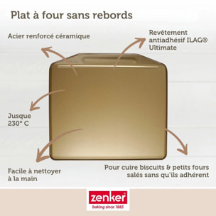 Ensemble de 2 Plaques à pâtisserie sans rebords 36 x 33 cm Zenker Mojave Gold