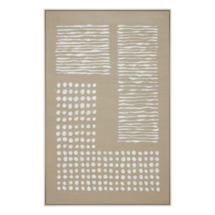 Toile peinte encadrée Farhan beige moyen 116x75cm
