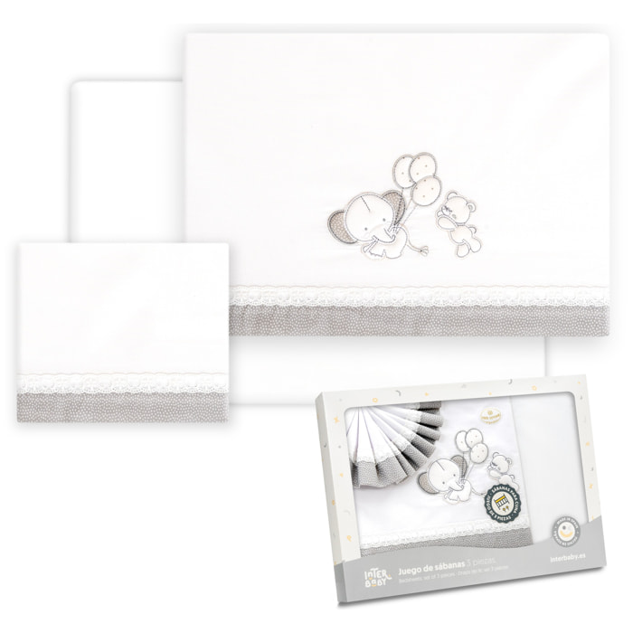 Triptico Coche Oso Elefante Globos Bco/Gris
