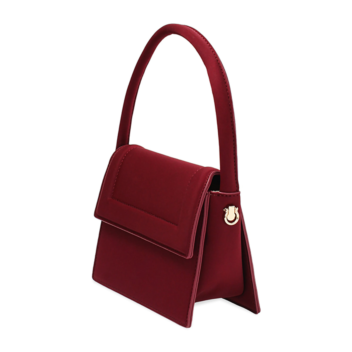 Mini bag donna bordeaux in tessuto