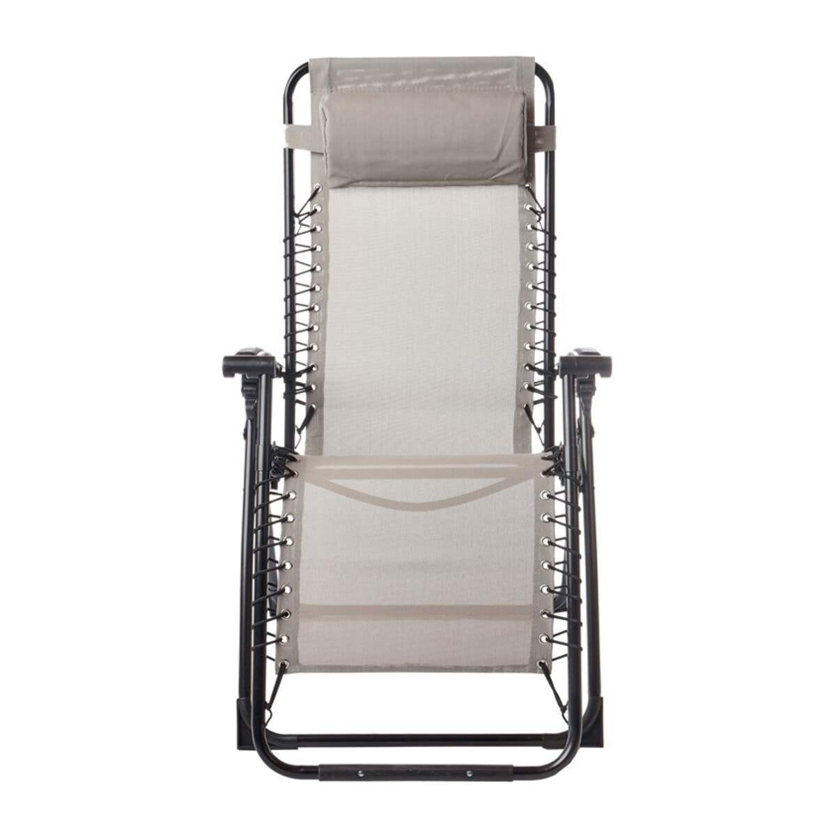 Lot de 2 fauteuils relax en acier - pliant - lin - PALAVAS