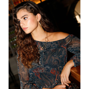 Vestido estampado con fajín