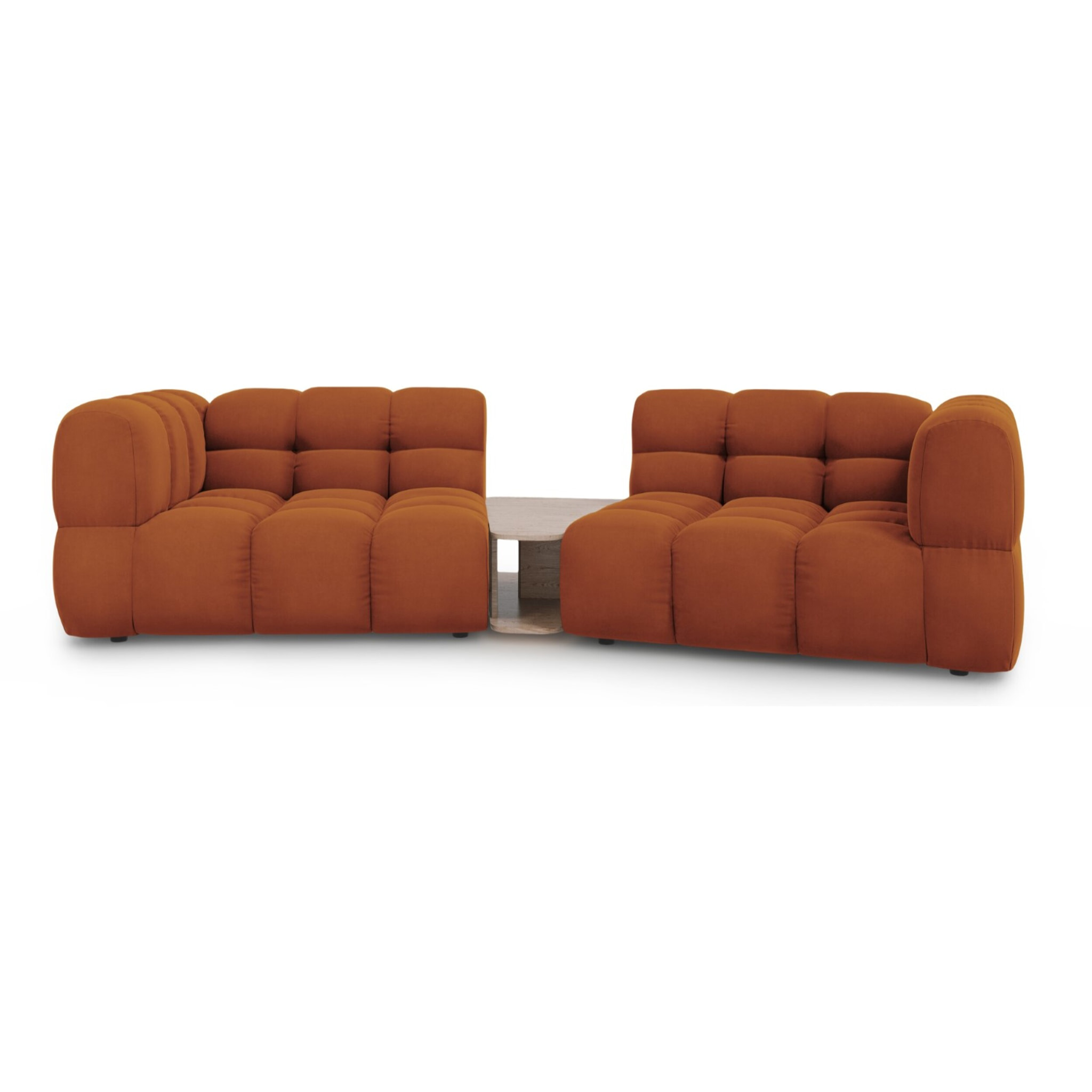 Canapé modulable "Sky" 2 places en velours terracotta