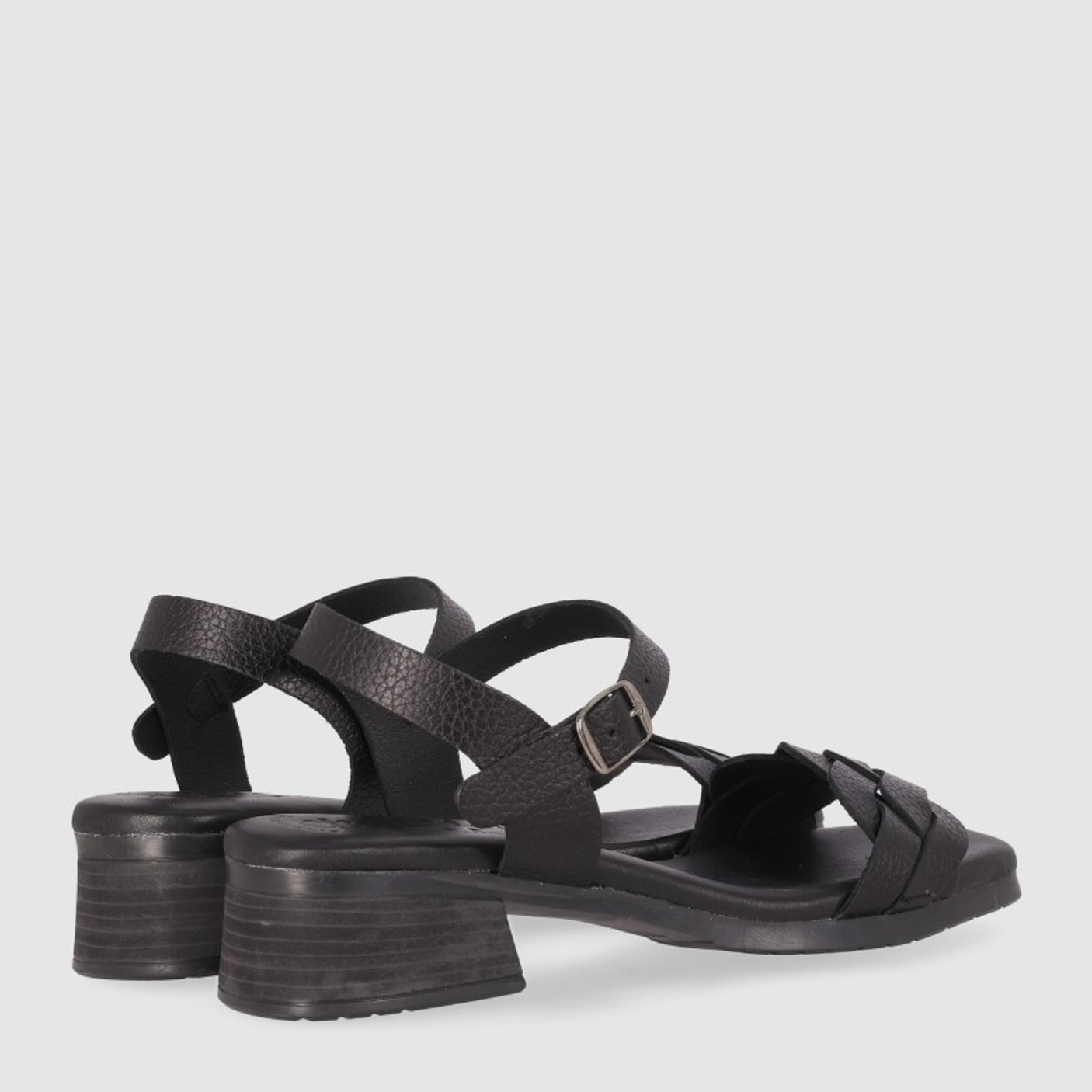 Sandalias de Piel - Negro - Tacón: 3 cm