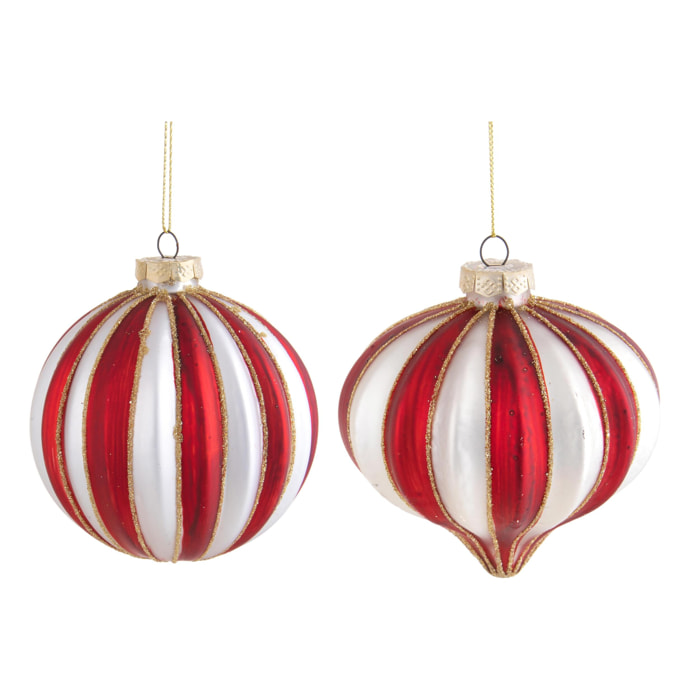Sfera/onion con righe - Pezzi 8 - ROSSO - Bianchi Dino SpA