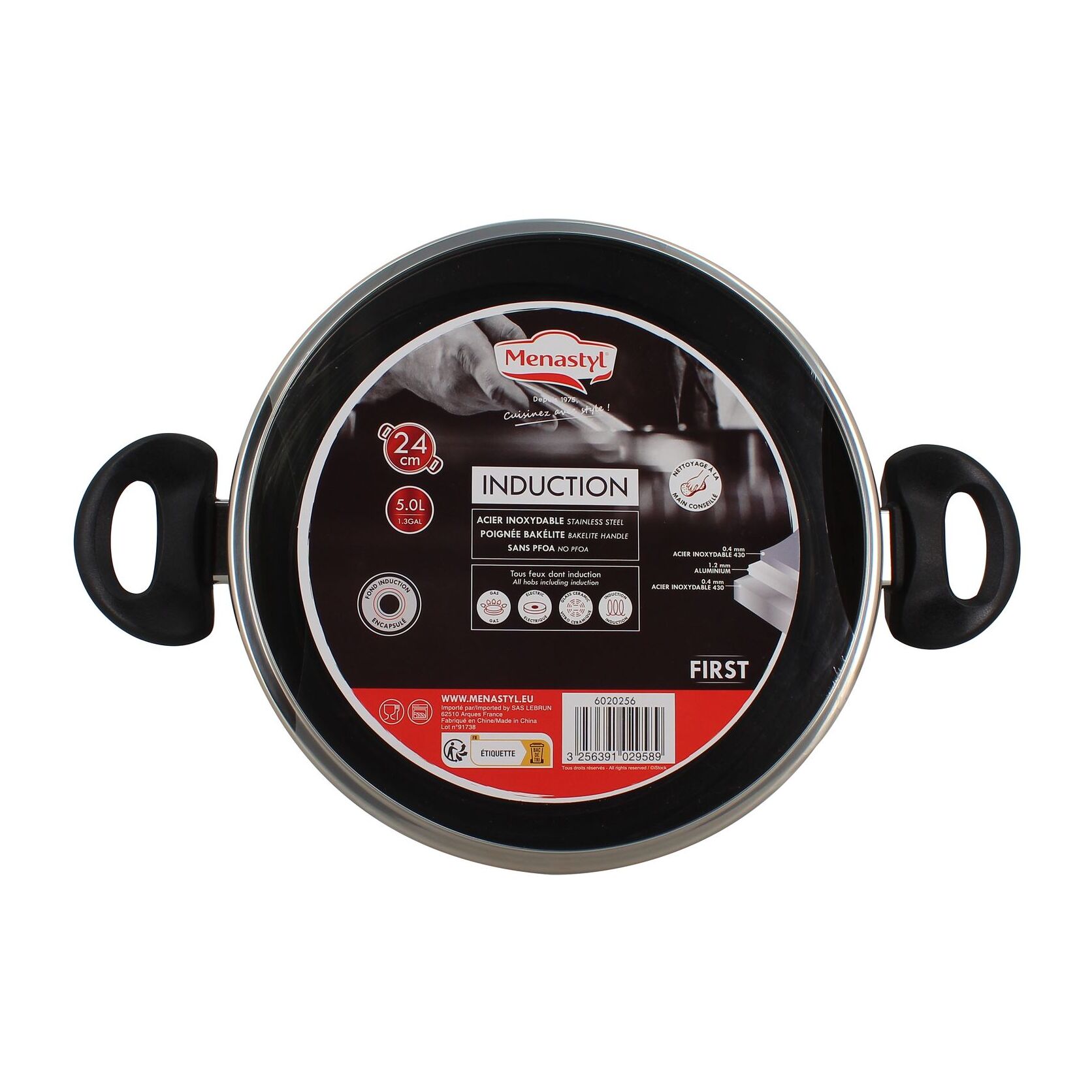 Faitout en acier inoxydable 24cm - tous feux FIRST