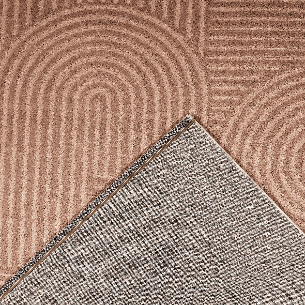 BIANCA - Tapis motif en relief Mocca