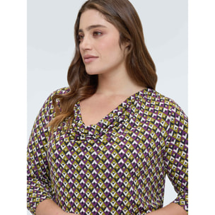 Fiorella Rubino - Camiseta de jersey con estampado geométrico - Negro