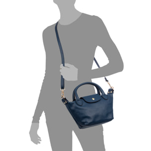 Aurano bolso bandolera tipo Tote mujer. Piel auténtica Dollaro bitono.