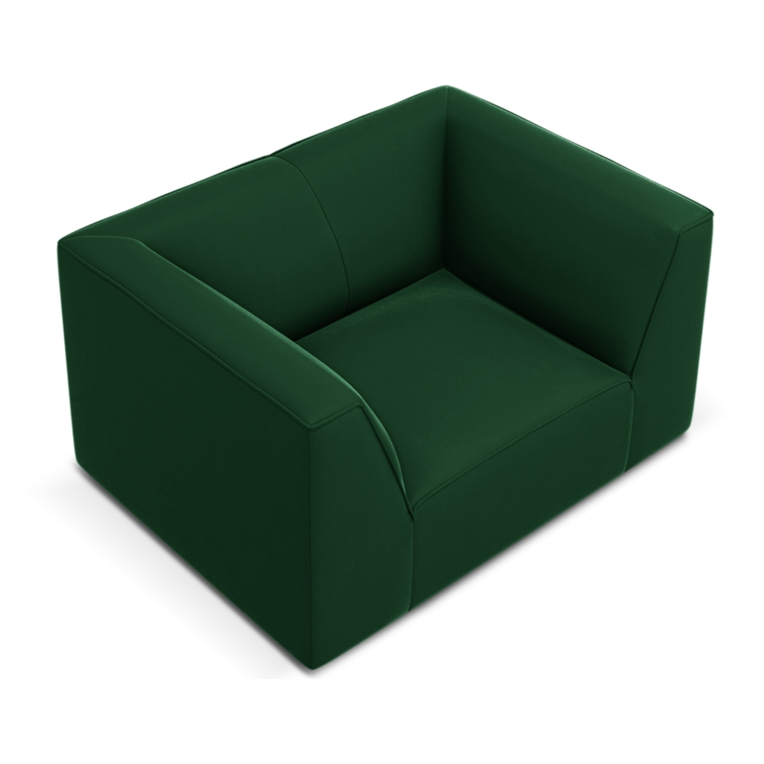 Fauteuil "Charles" en velours vert