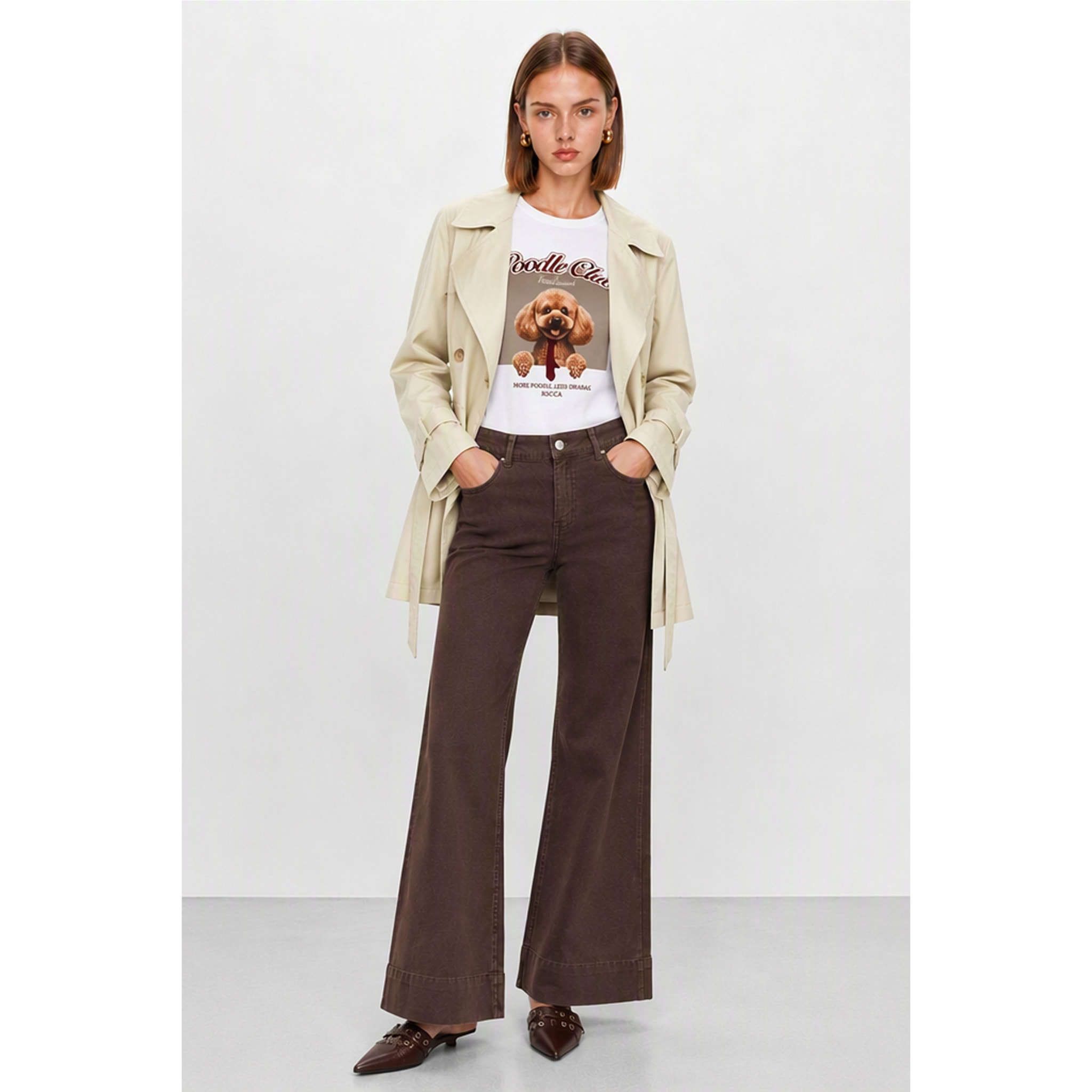 Kocca - Trench da donna doppiopetto in cotone con cintura Donna