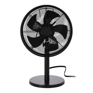 Well Home Ventilador de pie, Ø35cm, 35W, 3 velocidades, oscilación horizontal, 220-240V 50Hz, negro mate