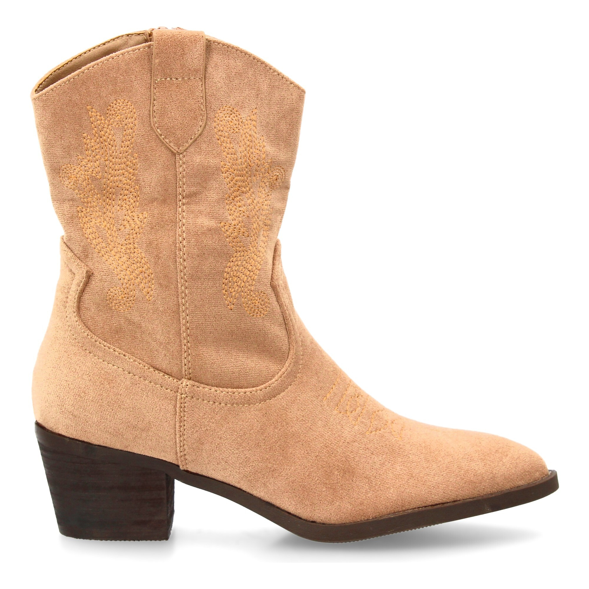 Botín cowboy mujer con bordados laterales