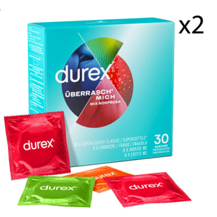 2x Durex Mix Sorpresa Preservativi Misti - 2 Confezioni da 30 Profilattici