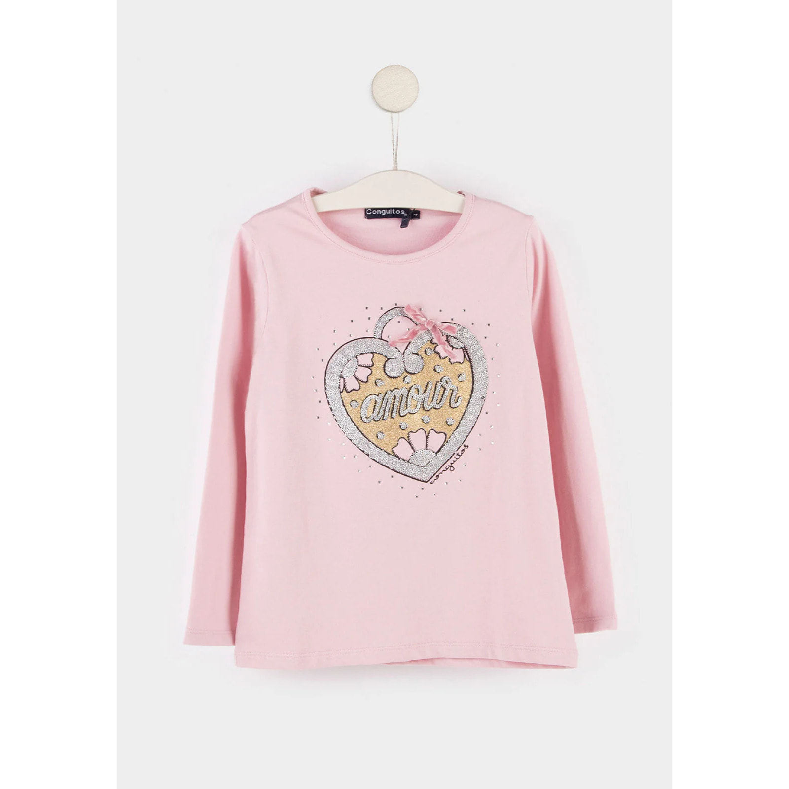 Camiseta rosa "Heart" de niña