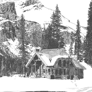 Papier peint chalet Intissé